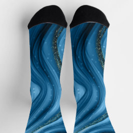 Blue and Gold Smoke Men's Socks Socken