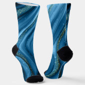 Blue and Gold Smoke Men's Socks Socken (Gewinkelt)