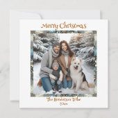 Blue and Gold Snowflakes Foto Weihnachten (Vorderseite)