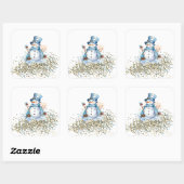 Blue and Gold Snowman Stickers (Blatt)