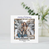 Blue and Gold Snowmen | Foto Weihnachten (Stehend Vorderseite)