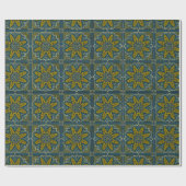 Blue and Gold Star Point Deko Geschenkpapier (Flach)