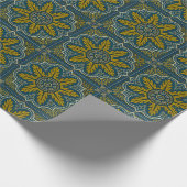 Blue and Gold Star Point Deko Geschenkpapier (Ecke)