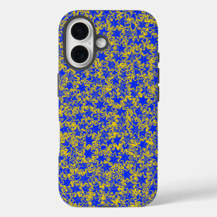 Blue and Gold Star Team Spirit Sports Colors iPhone 16 Hülle