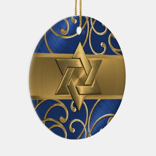 Blue and Gold Star von David Ornament (Rechts)