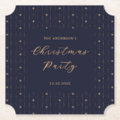 Blue and Gold Stars Weihnachtsfest Party Untersetzer (Vorderseite)