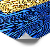 Blue and Gold Swirl Poster (Ecke)