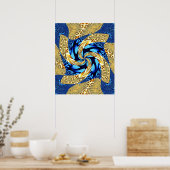 Blue and Gold Swirl Poster (Küche)