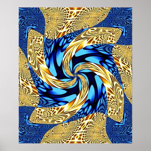 Blue and Gold Swirl Poster (Vorne)