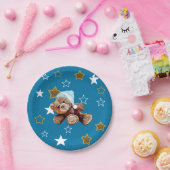 Blue and Gold Teddy Bear and Stars Paper Teller (Party)