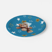 Blue and Gold Teddy Bear and Stars Paper Teller (Schrägansicht)