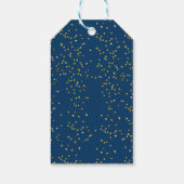 Blue and Gold Third Birthday Foto Geschenkanhänger (Rückseite)