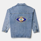 Blue and Gold Third Eye Jeansjacke (Rückseite)