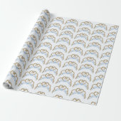 Blue and Gold Tiara Wrapping Paper Geschenkpapier (Ungerollt)