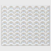 Blue and Gold Tiara Wrapping Paper Geschenkpapier (Flach)
