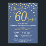 Blue and Gold Überraschung 60. Geburtstag Diamant Einladung<br><div class="desc">Überraschung 60. Geburtstag Einladung mit Blue und Gold Glitzer Diamond Hintergrund. Gold Confetti. Erwachsener Geburtstag. Männer oder Frauen zum Geburtstag.
Für weitere Anpassungen klicken Sie bitte auf die Schaltfläche "Anpassen" und verwenden Sie unser Designwerkzeug,  um diese Vorlage zu ändern.</div>
