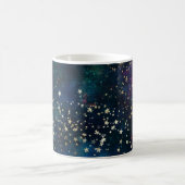 Blue and Gold Under Stars Night Sky Kaffeetasse (Mittel)