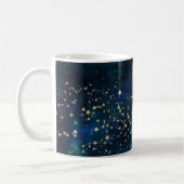 Blue and Gold Under Stars Night Sky Kaffeetasse (Links)