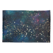 Blue and Gold Under Stars Night Sky Kissenbezug (Rückseite)