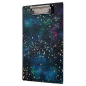 Blue and Gold Under Stars Night Sky Klemmbrett (Links)