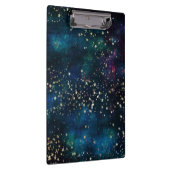 Blue and Gold Under Stars Night Sky Klemmbrett (Rechts)