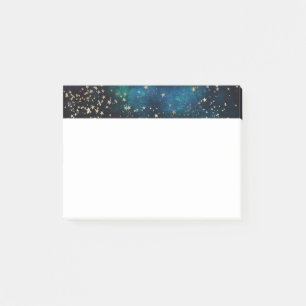 Blue and Gold Under Stars Night Sky Post-it Klebezettel