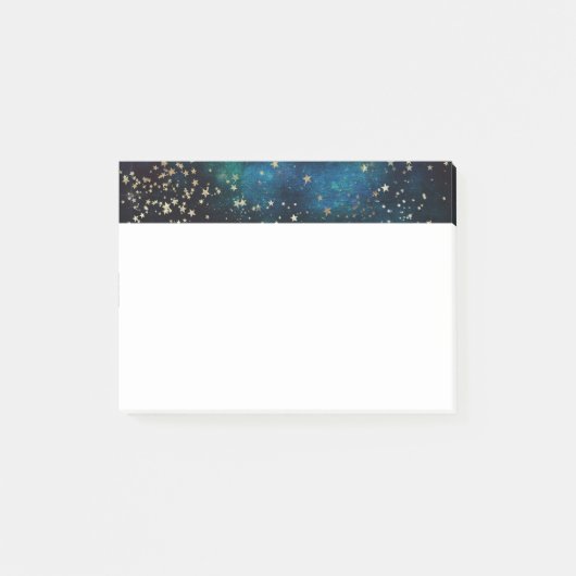 Blue and Gold Under Stars Night Sky Post-it Klebezettel (Vorderseite)