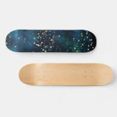 Blue and Gold Under Stars Night Sky Skateboard (Horizontal)