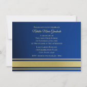 Blue and Gold Varsity 2019 Abschluss Drei Foto Einladung (Rückseite)