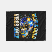 Blue And Gold Vibes Only Football Fan Gift Fleecedecke (Vorderseite (Horizontal))
