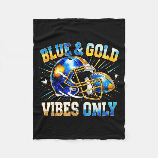 Blue And Gold Vibes Only Football Fan Gift  Fleecedecke (Vorderseite)