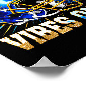 Blue And Gold Vibes Only Football Fan Gift Poster (Ecke)