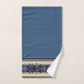 Blue and Gold Victorian Border Badhandtuch Set (Handtuch)