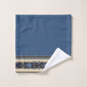 Blue and Gold Victorian Border Badhandtuch Set (Waschlappen)