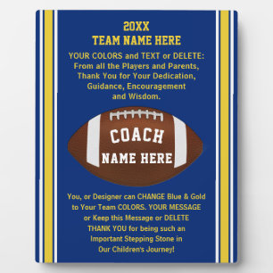 Blue and Gold Vielen Dank Fußball Coach Geschenkid Fotoplatte