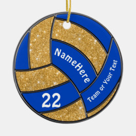Blue and Gold Volleyball Ornament Personalisiert