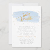 Blue and Gold Watercolor Boy Baby Sprinkle Einladung (Vorderseite)