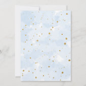 Blue and Gold Watercolor Boy Baby Sprinkle Einladung (Rückseite)