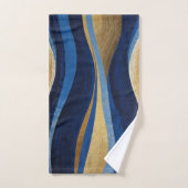 Blue and Gold Waves Badhandtuch Set (Handtuch)