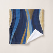 Blue and Gold Waves Badhandtuch Set (Waschlappen)