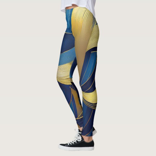 Blue and Gold Waves Leggings (Links)