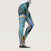 Blue and Gold Waves Leggings (Rechts)