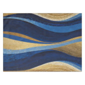 Blue and Gold Waves Tischdecke (Vorderseite (Horizontal))