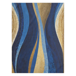 Blue and Gold Waves Tischdecke