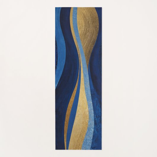 Blue and Gold Waves Yogamatte (Vorderseite)