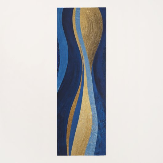 Blue and Gold Waves Yogamatte (Rückseite)