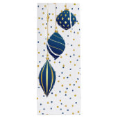 Blue and Gold Weihnachtsschmuck Urlaub Geschenktüte Für Weinflaschen (Rückseite)