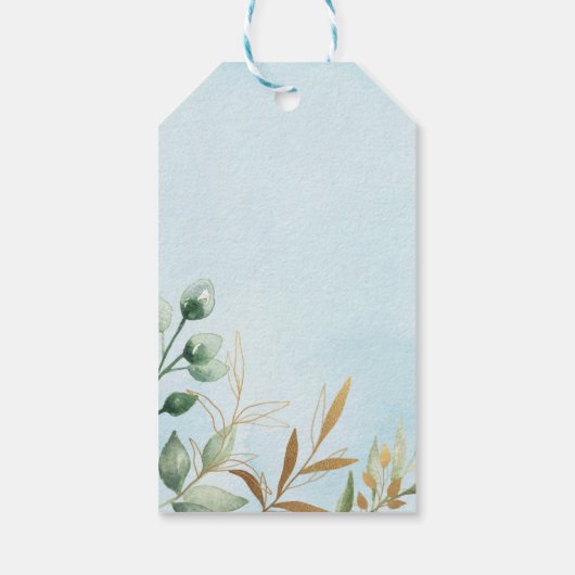 Blue and Gold Wild One Safari Birthday Drive Thru Geschenkanhänger (Rückseite)