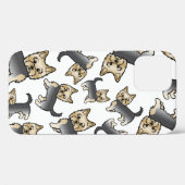 Blue and Gold Yorkshire Terrier Dog Muster Case-Mate iPhone Hülle (Rückseite (Horizontal))