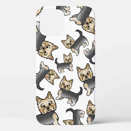 Blue and Gold Yorkshire Terrier Dog Muster Case-Mate iPhone Hülle (Rückseite)